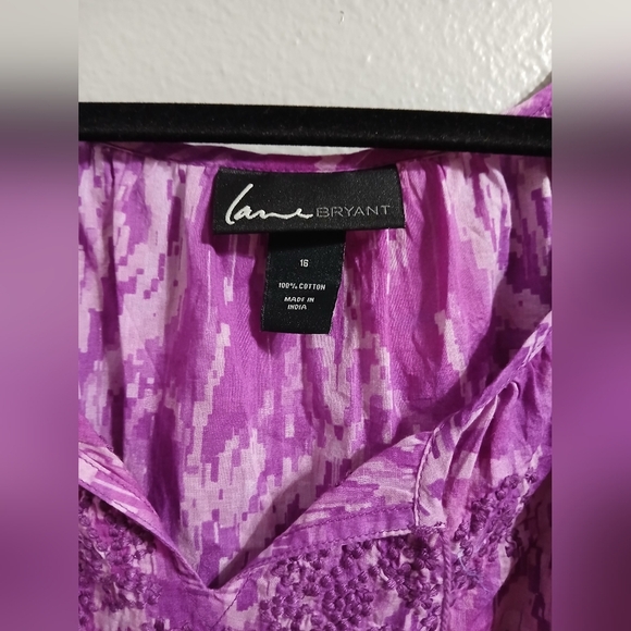 Lane BRYANT Women's Purple Blouse - Picture 3 of 10